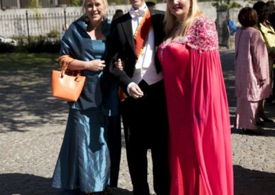 Before the ceremony: The zu Schaumburg-Lippe family: princess Eleonore-Christine, her father prince Waldemar and his wife, princess Antonia.