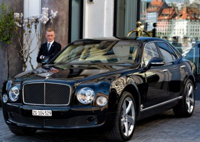 The Reception: Outside d’Angleterre, the Bitcoin Bentley.